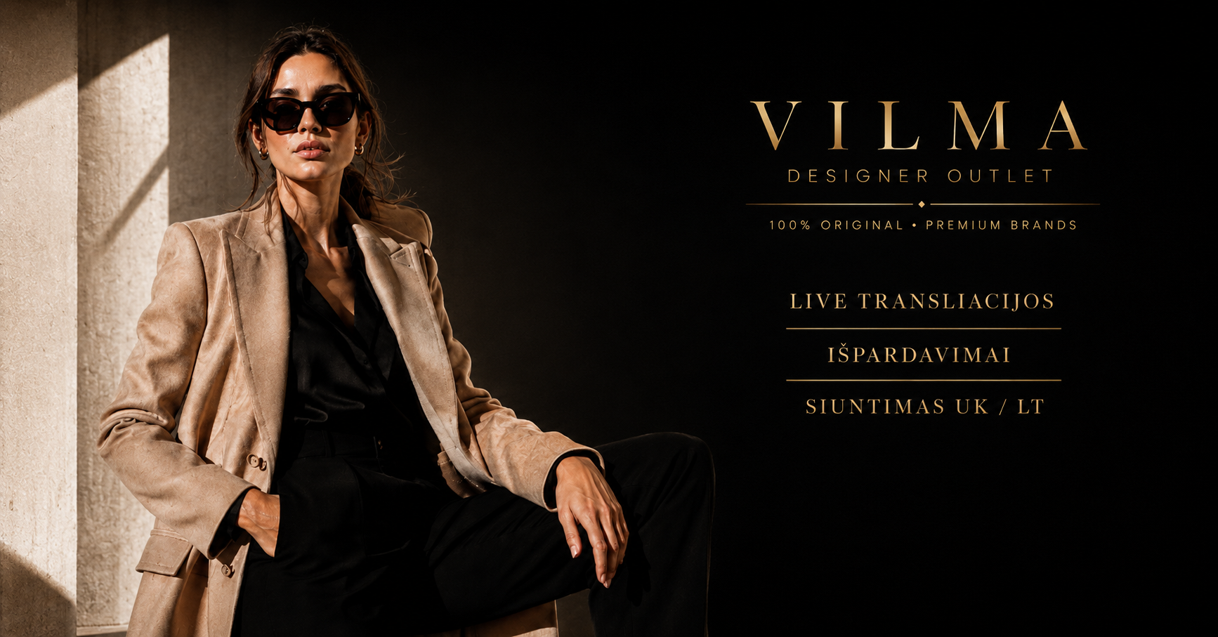 VILMA Designer Outlet LIVE transliacijų reklaminis dizainas